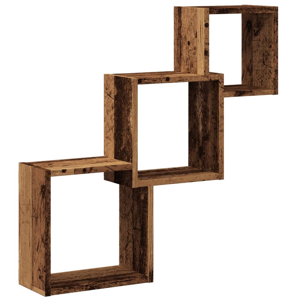 Wandplanken Kubus 68X15X68 Cm Bewerkt Hout Kleurig