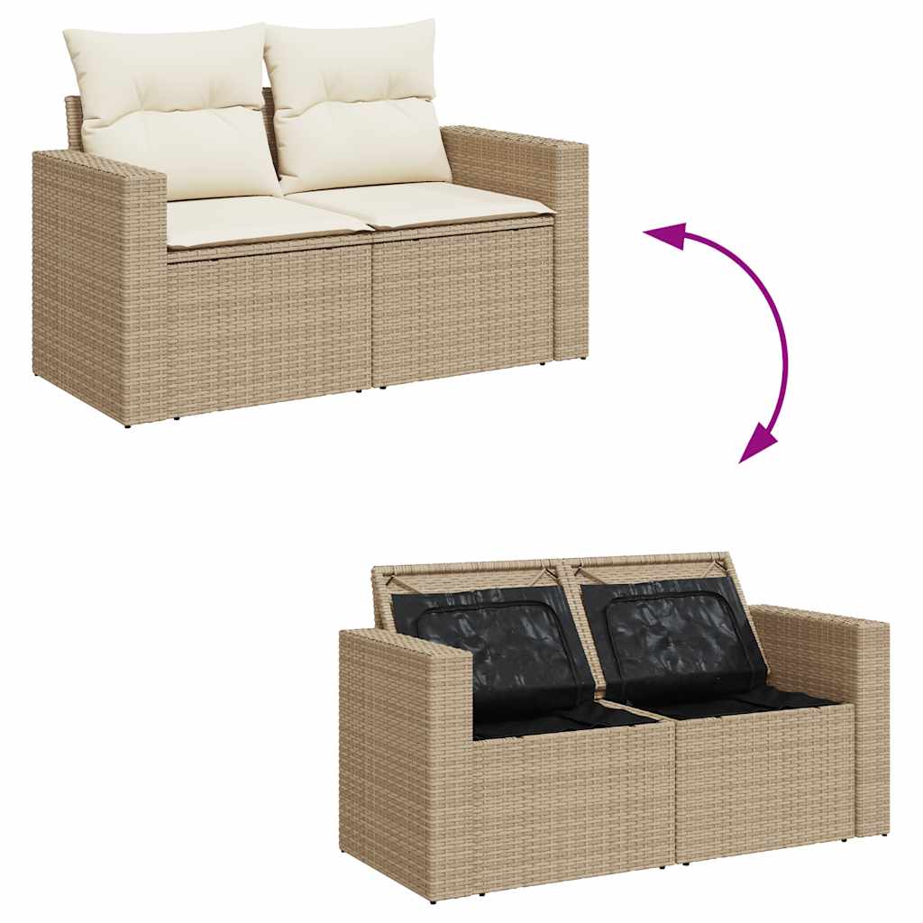 9-Delige Loungeset Met Kussens Poly Rattan