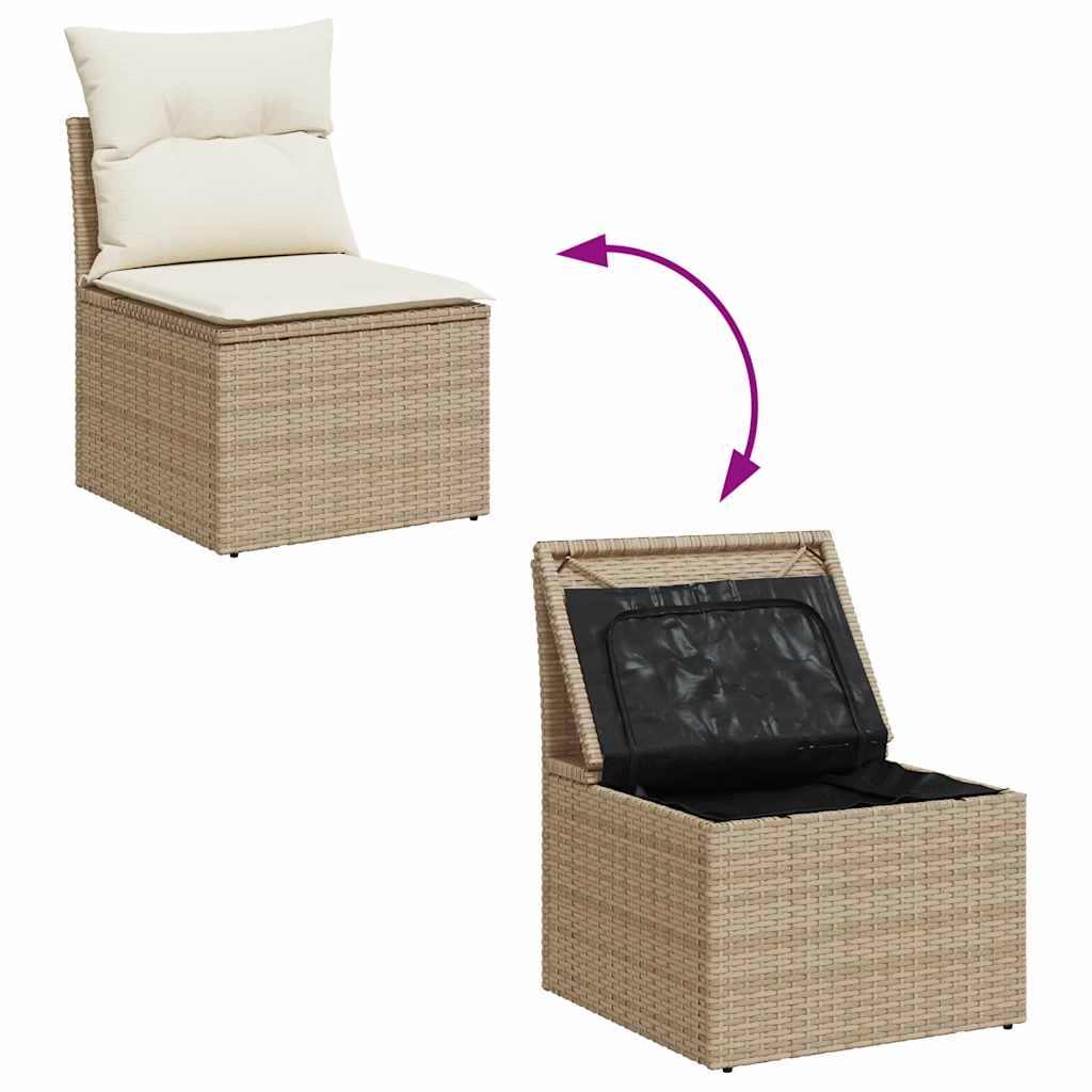 9-Delige Loungeset Met Kussens Poly Rattan