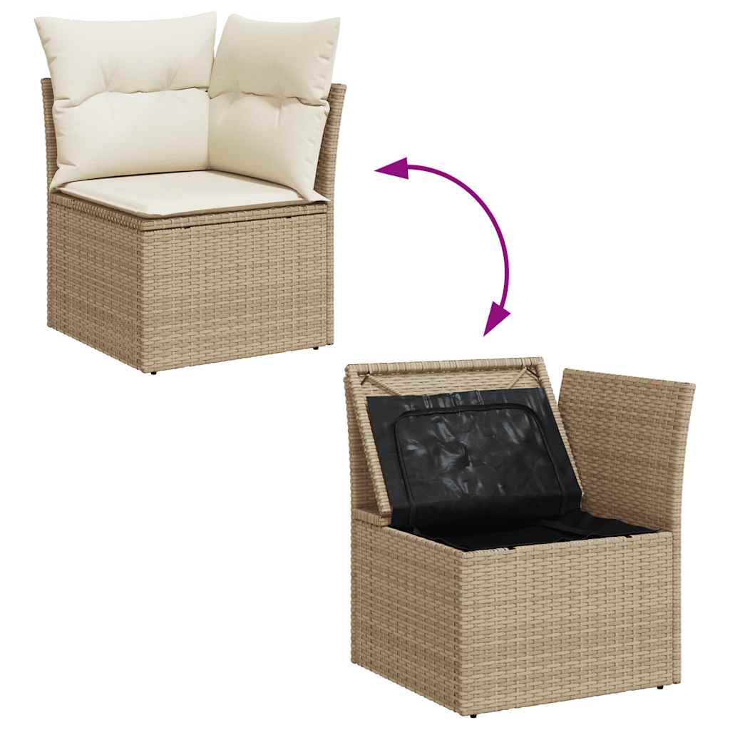 9-Delige Loungeset Met Kussens Poly Rattan